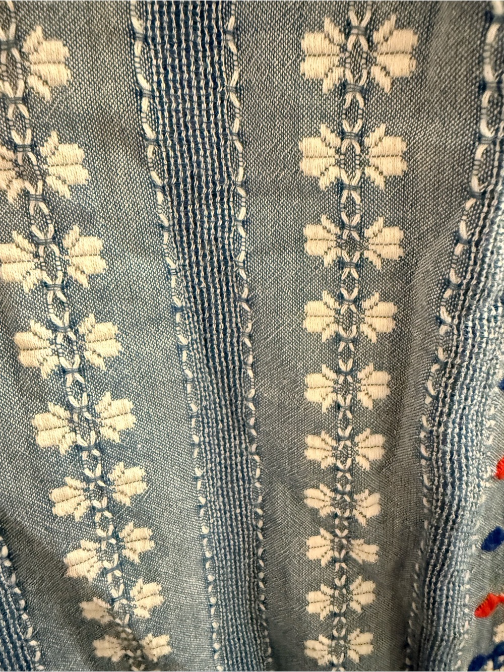 Sundance Boho Blue Floral Embroidered Halter Tank Top - Picture 5 of 5